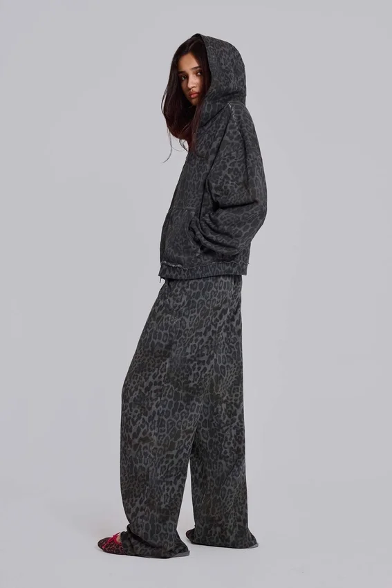 Pantalon de jogging Monster léopard anthracite