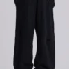 Pantalon de jogging Monster noir baggy délavé
