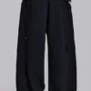 Pantalon de jogging Monster noir baggy délavé