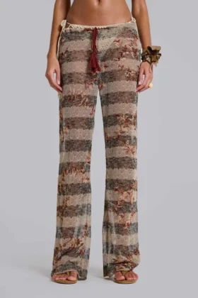 Pantalon en maille à rayures Deva