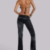 Pantalon en satin « Nivi Chainmail » noir