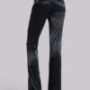 Pantalon en satin « Nivi Chainmail » noir