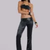 Pantalon en satin « Nivi Chainmail » noir