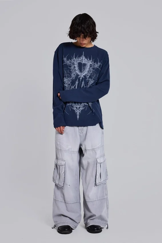 Pantalons cargo gris délavé « Decoy »