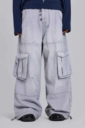 Pantalons cargo gris délavé « Decoy »