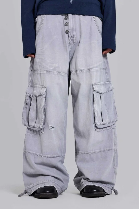 Pantalons cargo gris délavé « Decoy »