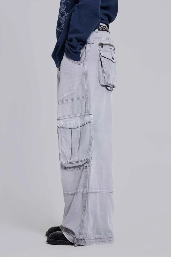 Pantalons cargo gris délavé « Decoy »