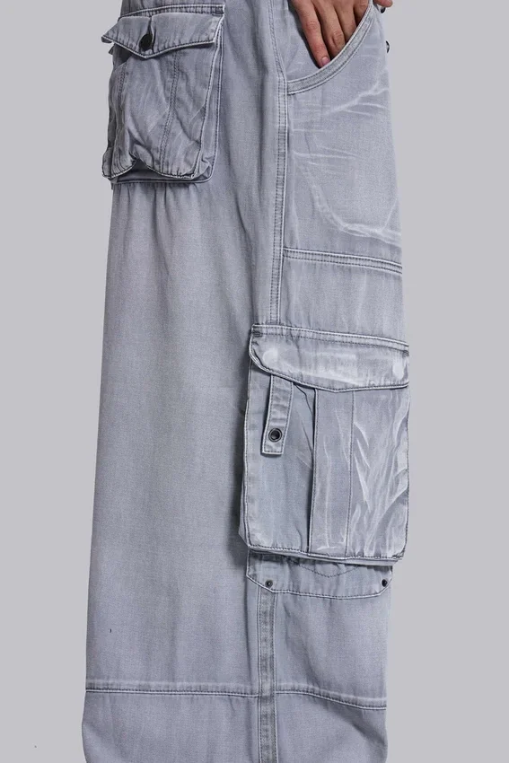 Pantalons cargo gris délavé « Decoy »
