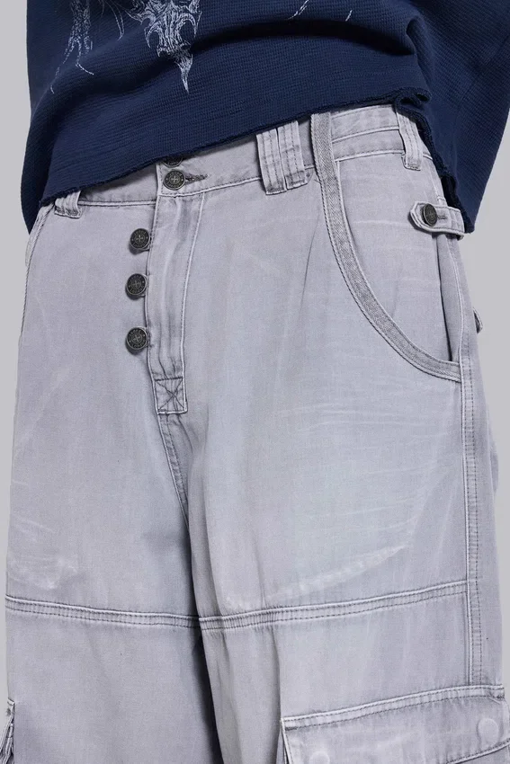 Pantalons cargo gris délavé « Decoy »