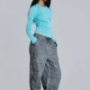 Parachute Pants noir délavé à l'huile