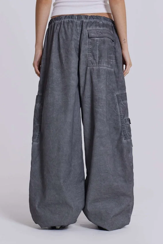 Parachute Pants noir délavé à l'huile