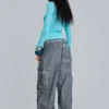 Parachute Pants noir délavé à l'huile
