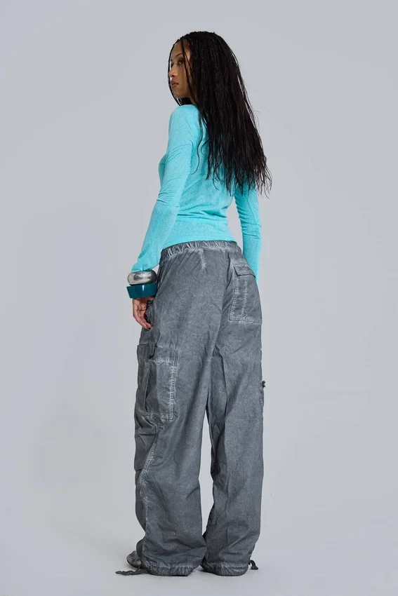 Parachute Pants noir délavé à l'huile