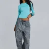 Parachute Pants noir délavé à l'huile