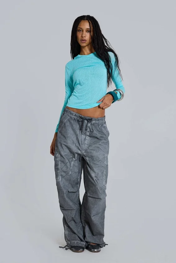 Parachute Pants noir délavé à l'huile