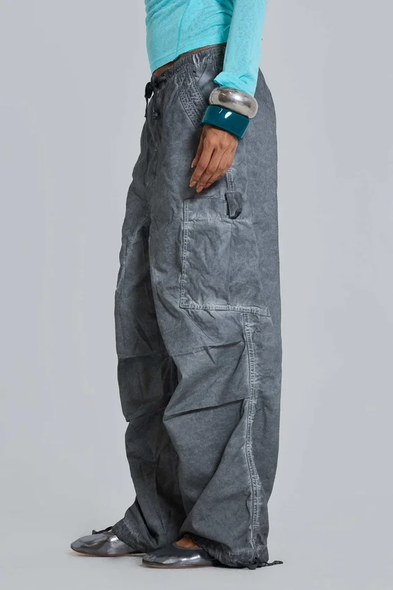 Parachute Pants noir délavé à l'huile