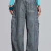 Parachute Pants noir délavé à l'huile