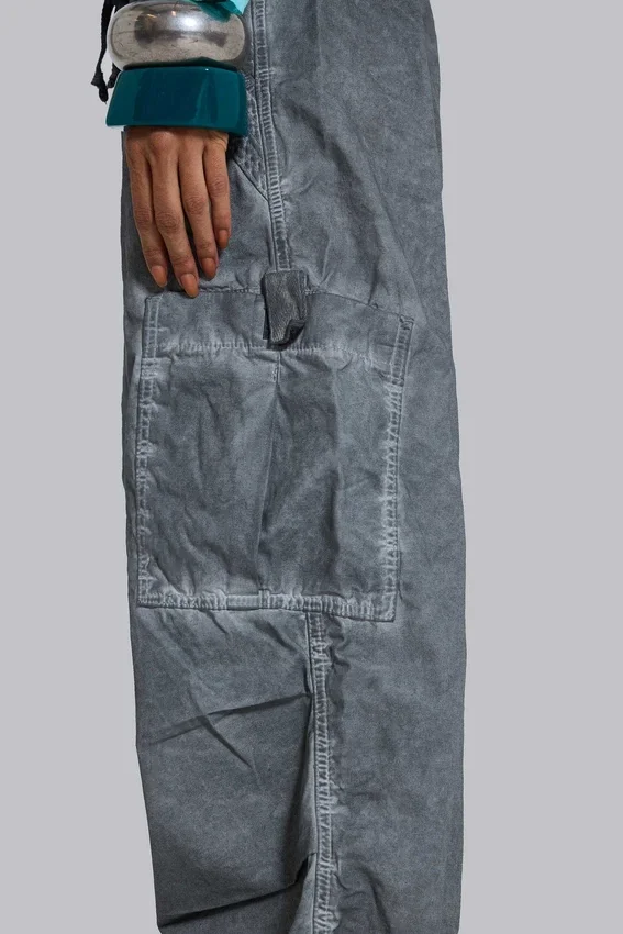 Parachute Pants noir délavé à l'huile