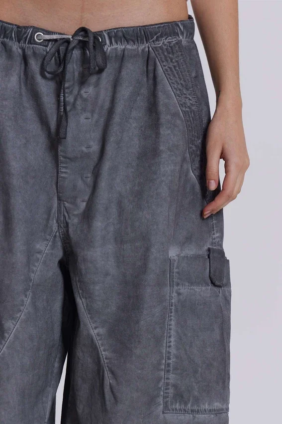 Parachute Pants noir délavé à l'huile