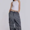 Parachute Pants noir délavé à l'huile