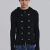 Pull militaire à capuche en maille