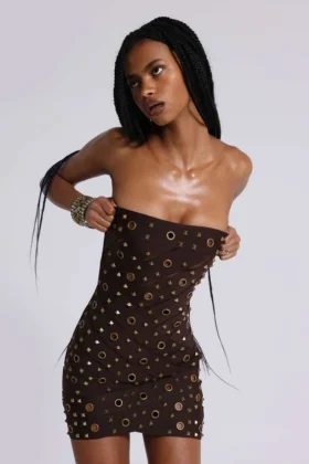 Robe bandage cloutée Serena