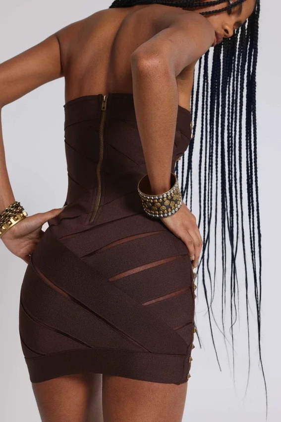 Robe bandage cloutée Serena