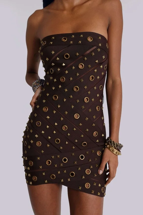 Robe bandage cloutée Serena
