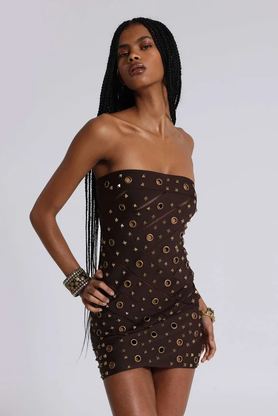 Robe bandage cloutée Serena