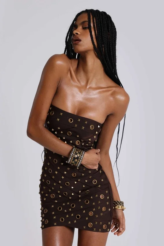 Robe bandage cloutée Serena