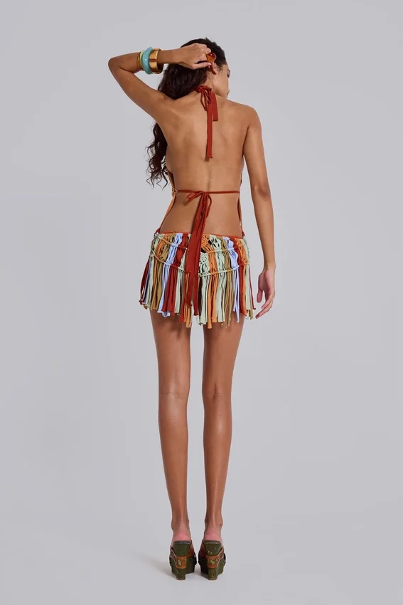 Robe en macramé faite main « Feliz »