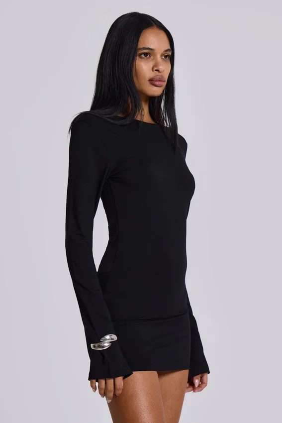 Robe en maille « Black Wings »