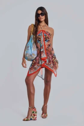 Robe-foulard en mousseline Ixia