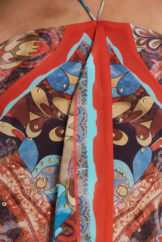 Robe-foulard en mousseline Ixia