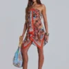 Robe-foulard en mousseline Ixia