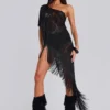 Robe à franges en dentelle Vivienne