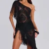 Robe à franges en dentelle Vivienne