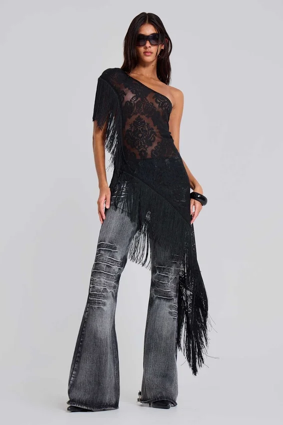 Jeans bootcut « Drift » noir délavé