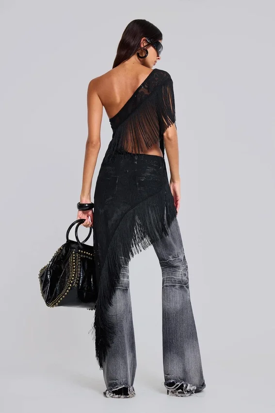 Jeans bootcut « Drift » noir délavé
