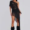 Robe à franges en dentelle Vivienne
