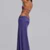Robe longue à bretelles Amara avec finitions métalliques