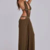 Robe longue à découpes 6AM, couleur mousse