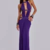 Robe longue à découpes 6AM, violette