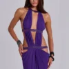 Robe longue à découpes 6AM, violette