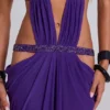 Robe longue à découpes 6AM, violette