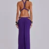 Robe longue à découpes 6AM, violette