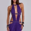 Robe longue à découpes 6AM, violette