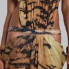 Robe longue à découpes Saffra imprimé tigre