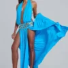 Robe longue dos nu Irvin ornée à la main