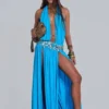 Robe longue dos nu Irvin ornée à la main